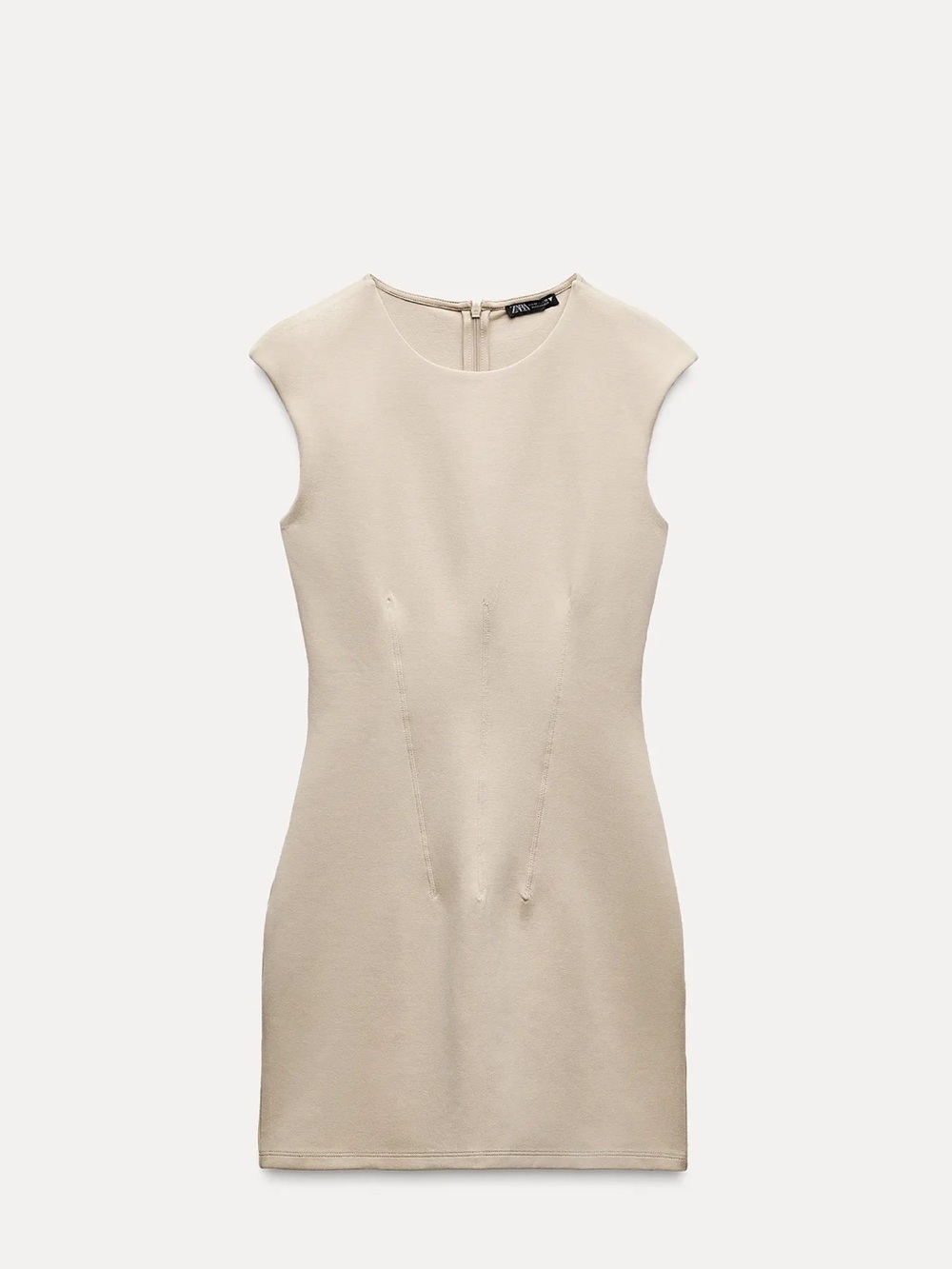 Zara interlock Sleeveless Cream mini Dress